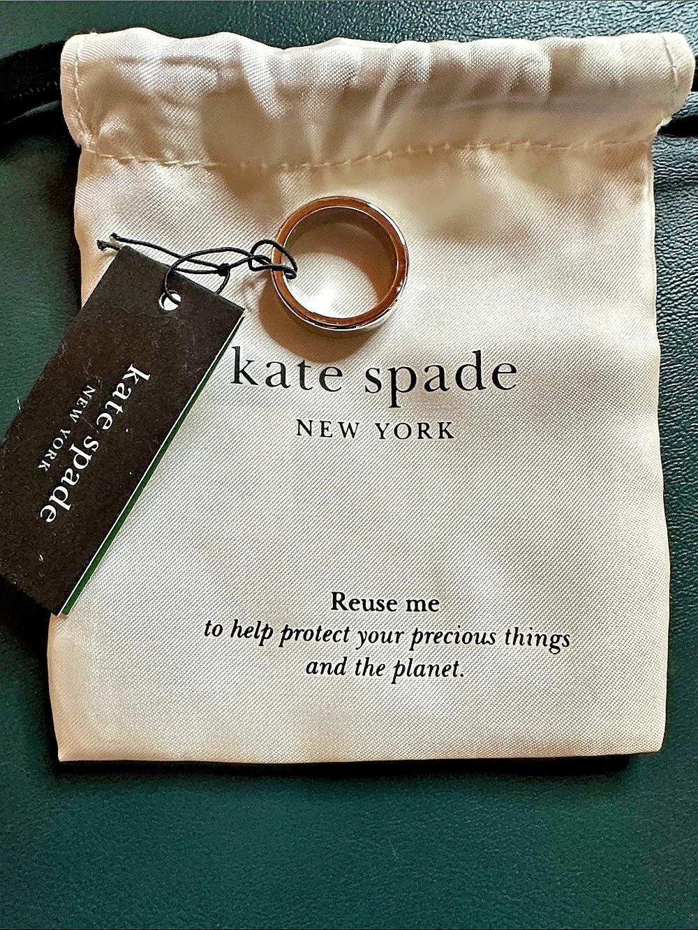kate spade “Find the silver lining” Silver Ring Size 6.75 NWT